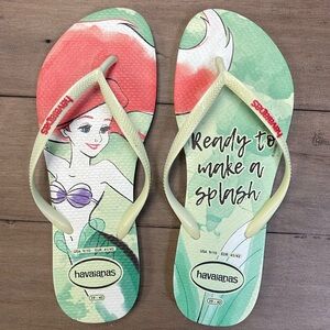 Havaianas Ariel Mint Green Coral Flip Flops